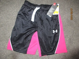 Under Armour Youth Girl's Shorts Black and Pink Size Medium - Picture 1 of 1