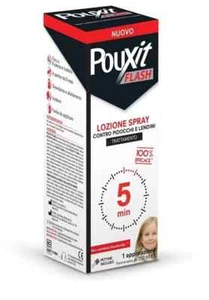 POUXIT Flash Lozione Spray contro Pidocchi Lendini Effetto Istantaneo + Pettine - Foto 1 di 1