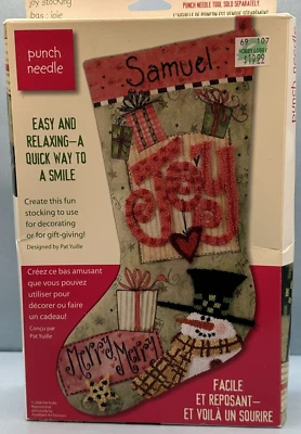 2006 Dimensions Christmas Punch Needle 15" Stocking JOY Dimensions Unopened - Image 1 of 3