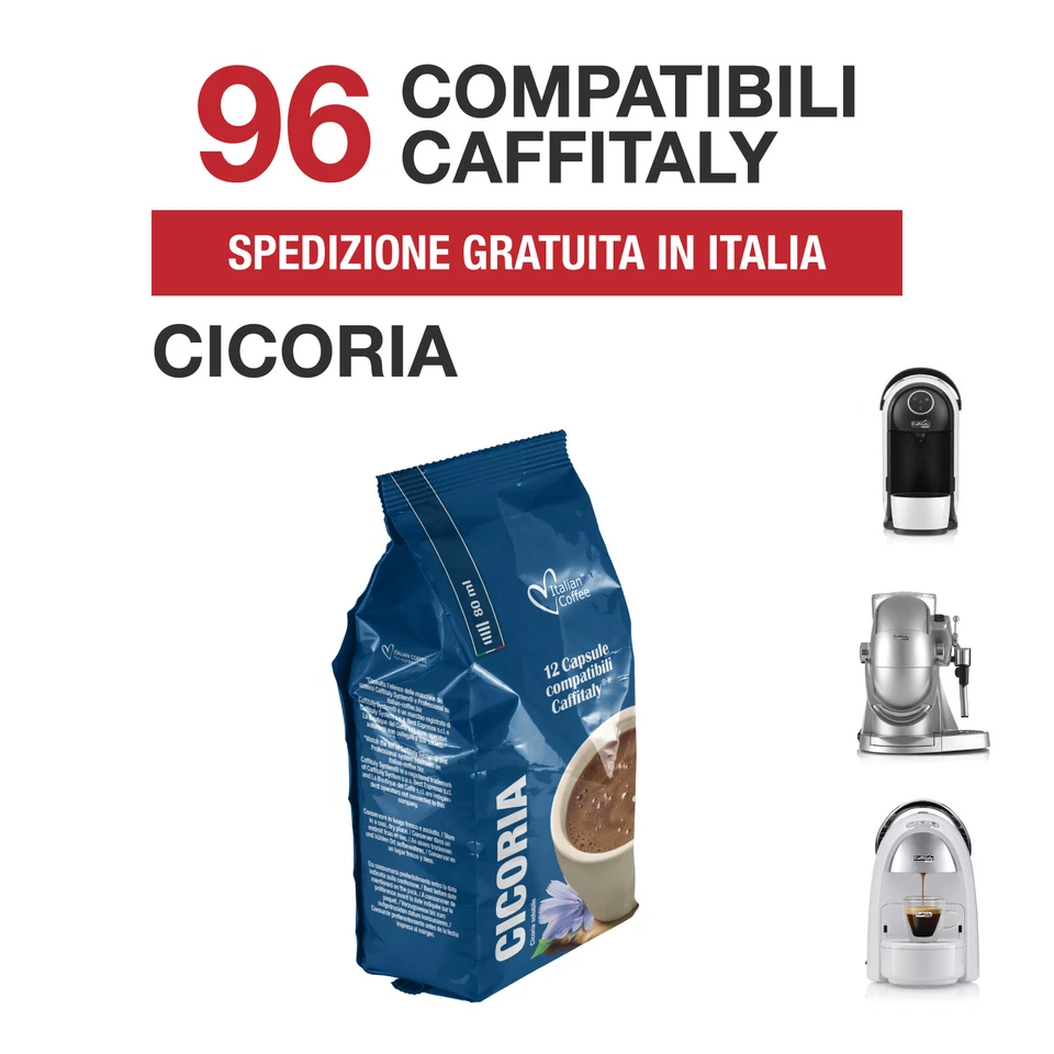 96 Capsule Cicoria Italian Coffee compatibili Caffitaly