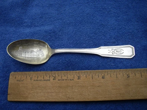 Good PLAINFIELD New Jersey Souvenir Spoon-WASHINGTON'S HEADQUARTERS Bowl-Wallace Cover