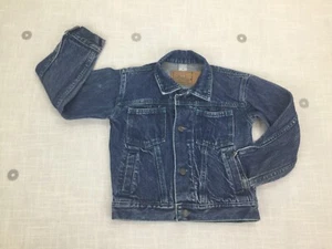 VTG Plain Pockets Childrens Denim Jacket Blue Jean USA Made Size M  - Picture 1 of 8