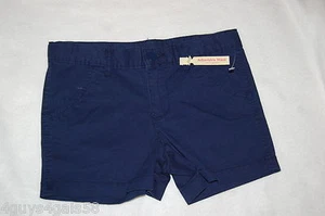 Girls NAVY BLUE 3" SHORTIE CHINO SHORTS Adj Waist DRESSY CASUAL Belt Loops SZ 4 - Picture 1 of 2
