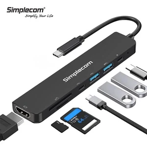 Simplecom 7 in 1 USB Type-C HUB Adapter Splitter Dock USB 3.0 HDMI for Laptop - Picture 1 of 5