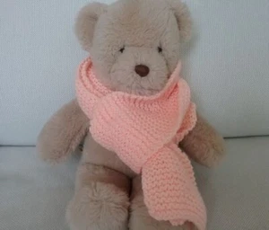 Teddy Bear Clothes, Blossom - Soft Peach-coloured Hand Knitted Scarf - Picture 1 of 8