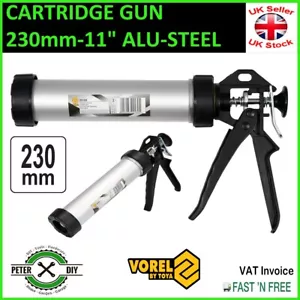 Pistola a cartuccia 230mm-11" Mastice silicone resistente caulk alluminio acciaio VOREL 09160 - Foto 1 di 1