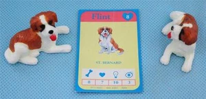 RARE Puppy in My Pocket Lot of 2 St. Bernard Dogs #8 Flint & 1993 Hasbro Card - Bild 1 von 1