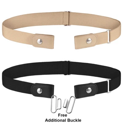 Cinturón elástico invisible cintura elástica 2 piezas sin hebilla para mujer hombre niño niña Foto 1 de 3