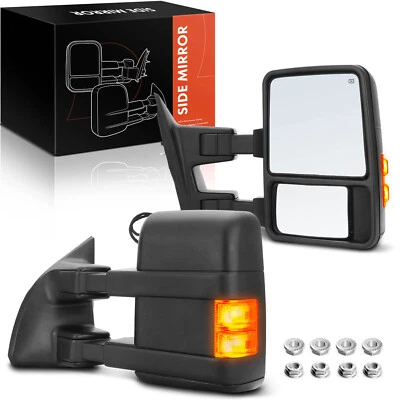 2pcs LH & RH Black Power Heated Towing Mirrors for Ford F-250 F-350 Super Duty - Изображение 1 из 4