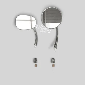 Flat 4 vw beetle 1950 - 67 side mirror oval round shapeSTAINLESS STEEL pair LHD - Picture 1 of 3