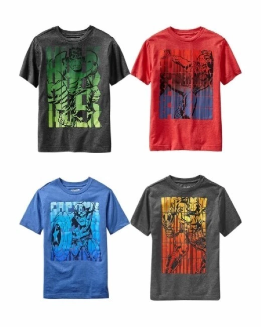 NEW Old Navy MARVEL Superhero Tee T-Shirt Hulk Iron Man Captain Spider-Man M LXL - Image 1 of 1