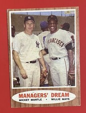 1962 Topps Managers Dream Mickey Mantle Willie Mays #18 Baseball Card