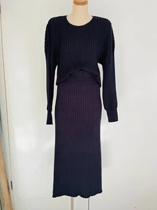 JAG Black Rib Knit Top & Skirt Set Size L & XL EXCELLENT CONDITION - Picture 1 of 14