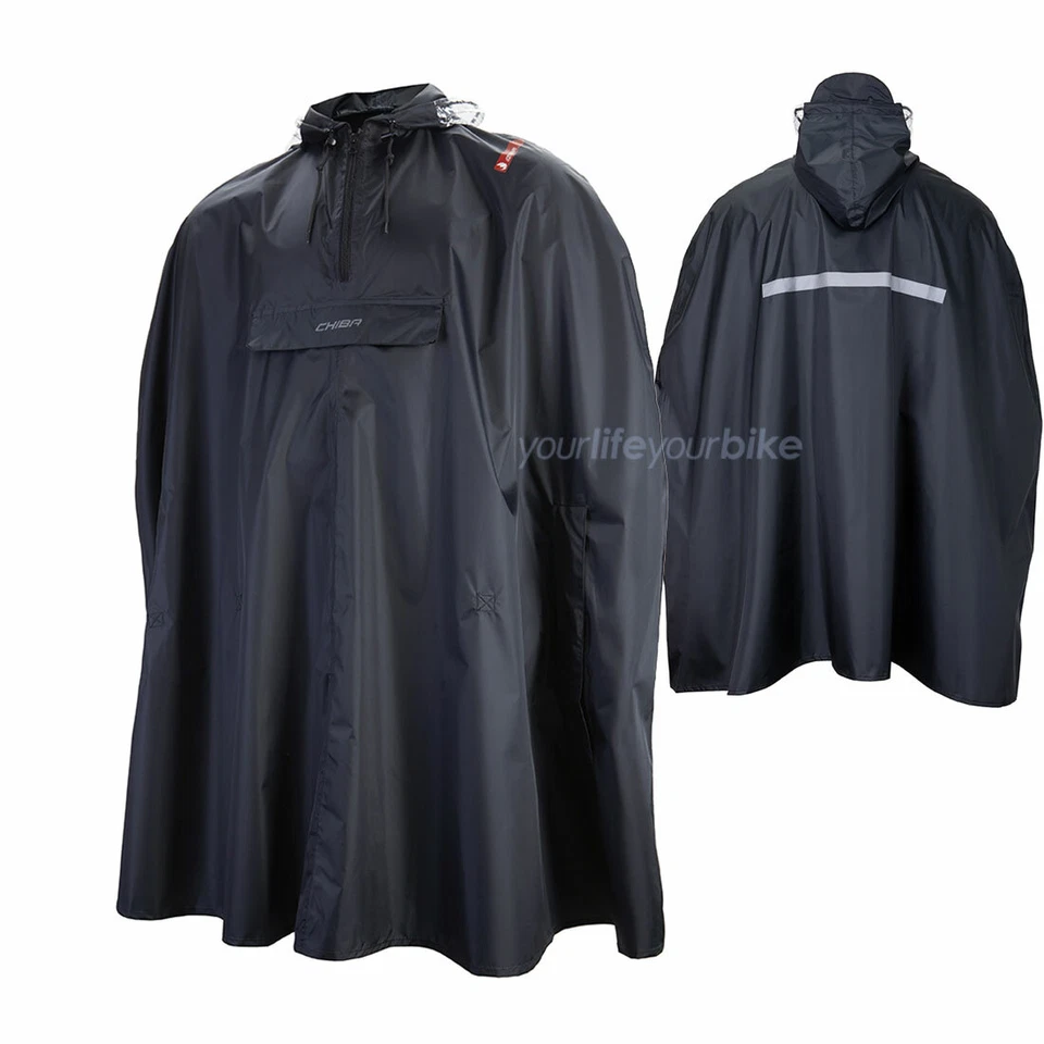 CHIBA REGEN PONCHO VERSTELLB. KAPUZE SEITENFENSTER ARMDURCHGRIFFE MANTEL FAHRRAD