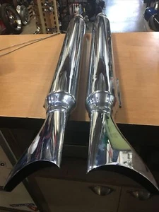 Chrome Fishtail mufflers 32" - Foto 1 di 1