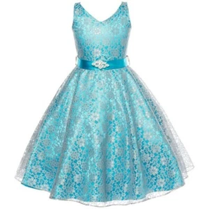 TURQUOISE Size 4 Flower Girl Dress Party Birthday Bridesmaid Wedding Recital - Picture 1 of 1