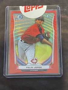 2014 Bowman Chrome Prospects Red Refractor #BCP96 Felix Jorge Twins SP 10/25! - Picture 1 of 2