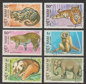 1984 Vietnam 6 Stamps Endangered Animals Collection Cto Never Hinged - Picture 1 of 1