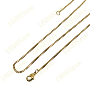 Solid 18K Yellow Gold Filled Tarnish-Free 16"-30" 1mm Cable Chain Necklace E146G - Picture 1 of 2