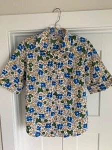 VTG Vintage Durable Press Woman's Roll Up Sleeve Blouse Boxy Japan Size 36 New - Picture 1 of 11