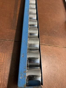 Kraeuter Tools USA Metric 3/8 Drive Socket Set shallow short 7-19mm 6 point tray - Picture 1 of 12