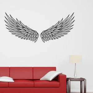 Calcomanía de pared estirada alas de ángel transferencia dormitorio hogar vinilo mate Reino Unido - Imagen 1 de 36
