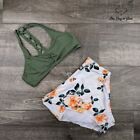 CUPSHE hochtaillierter Schnür-Bikini mit Blumenmuster Größe XL