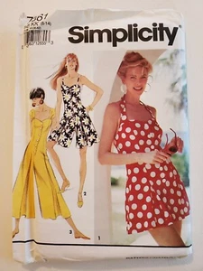 Uncut Vtg 1992 WIDE LEG JUMPSUIT PLAYSUIT Simplicity 7861 HALTER SUNSUIT SZ 8-14 - Picture 1 of 2