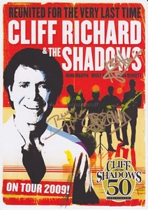 The Shadows HAND Signed Flyer Hank Marvin Autograph Cliff Richard Bruce Welch - Picture 1 of 3