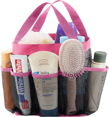 Carrito de ducha portátil independiente de malla negro/rosa Foto 1 de 2