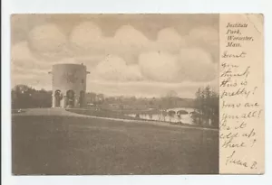 Postal antigua del Institute Park Worcester Massachusetts 1907 MA UDB - Imagen 1 de 2