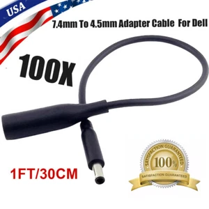 100 Power Charger Converter Adapter Cable 7.4mm To 4.5mm For dell Small Tips 1FT - Picture 1 of 9