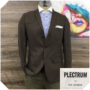 BEN SHERMAN Mens Blazer Sport Coat Casual Jacket Size S ( 36R ) Brown Wool Suit - Picture 1 of 12