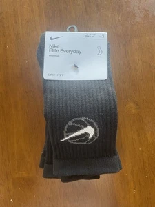 Nike Elite Crew Basketball Socks Black 3 Pairs Small 4-6 DA2123 010 NEW With Tag - Picture 1 of 5