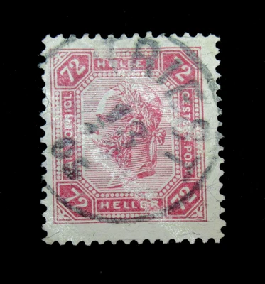 Austria Stamps Scott 98b Franz Josef 1906 Used with Varnish Bar - Image 1 of 2