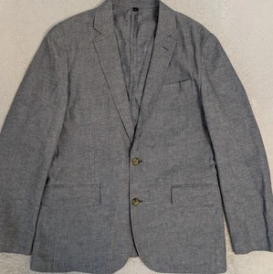 J.Crew Mens Ludlow Linen Blend Somelos Unlined Blazer 38S Gray/Blue Lightweight  - Picture 1 of 10