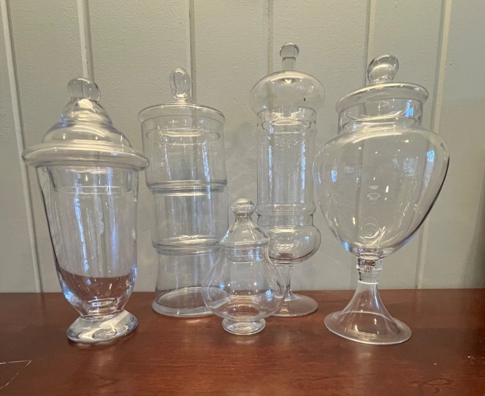 Clear Glass Apothecary Jars *YOU CHOOSE* Candy Decor Display *READ* - Image 1 of 4