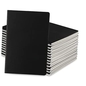 24 Pack Blank Notebook & Journal Bulk Cover, Unlined Black Black-24-Unlined - Picture 1 of 8