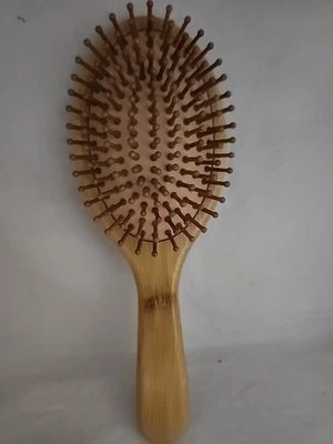 Cepillo de pelo de bambú paleta desenredante de madera natural para el crecimiento del cabello brillo Foto 1 de 4
