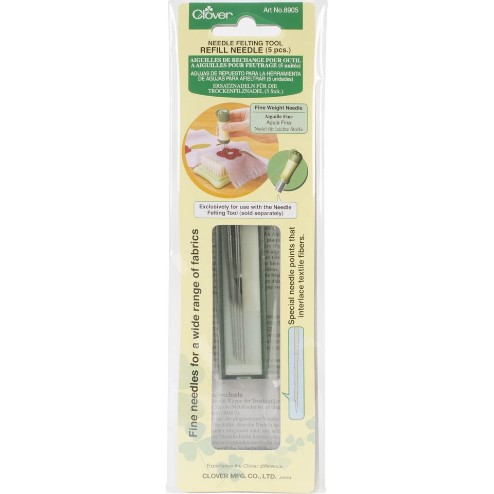 Clover 8905 Felting Needle Tool Refill Fine Weight 5/Pkg- - Image 1 of 1