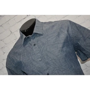 UNTUCKit Hemd Herren Größe XL Blau Blumenmuster Baumwolle Knopfleiste Kleid Kurzarm - Bild 1 von 7