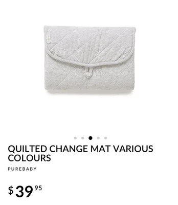 Pure Baby Quilted Grey Change Mat, NEW - image 1 of 4
