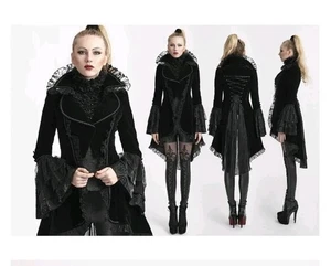 Tripp NYC Punk Victorian Gothic Rave Renaissance Sexy Black Velvet Jacket Small - Picture 1 of 20