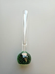 Bohemian Controlled Bubble Bud Vase in Lovely Condition with Label Ground Pontil - Picture 1 of 5