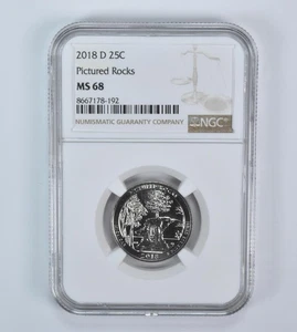 2018-D Washington Quarter ATB Pictured Rocks MS68 NGC - Picture 1 of 5