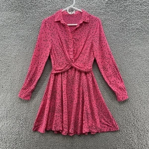 Ganni Dress 2 Pink Floral Barra Crepe Flowy Fit Flare Flirty Party Mini - Picture 1 of 12