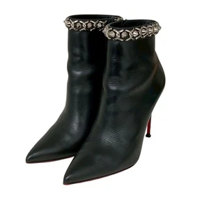 Christian Louboutin Boots Shoes EU 36.5 US 6.5 Black Authentic - Picture 1 of 24