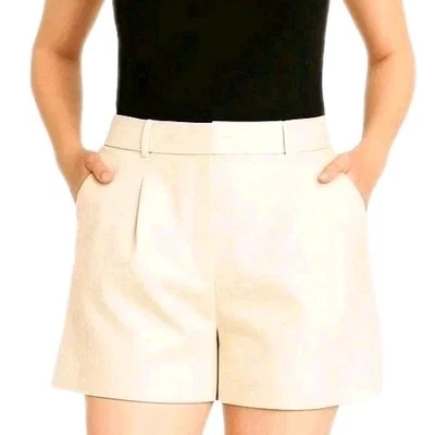 Banana Republic 12 码女式褶前短裤,象牙色,全新带标签 — 第 1/3 张图片