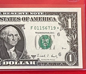 1988 A  STAR NOTE $1 DOLLAR BILL ( ATLANTA F ) UNCIRCULATED - Picture 1 of 3