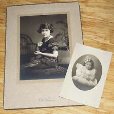 2 Old Photos Child & Young Woman Identified as Ruth Rees Stephens Carbondale, PA